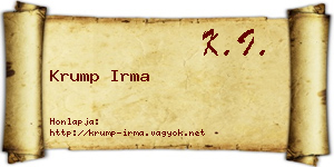 Krump Irma névjegykártya