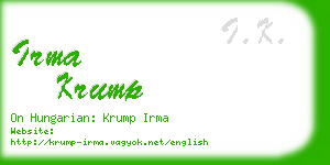 irma krump business card